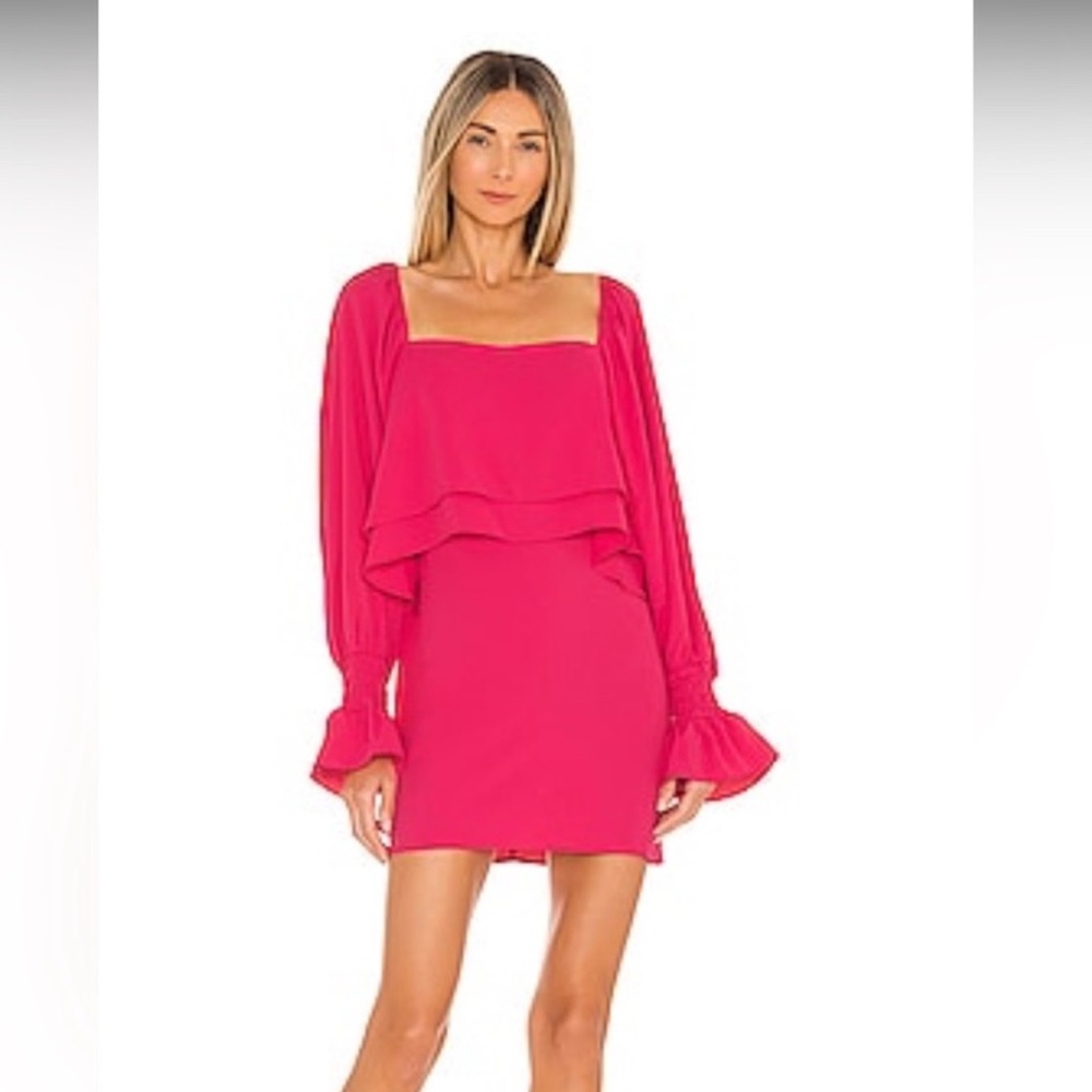 Amanda Uprichard Fuchsia Long Sleeve Dress